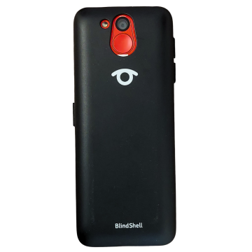 BlindShell Classic 2 in Rot in schwarzer TPU-Hülle, Rückseite