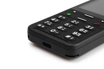 Detailbild der Tastatur - schwarzes Telefon